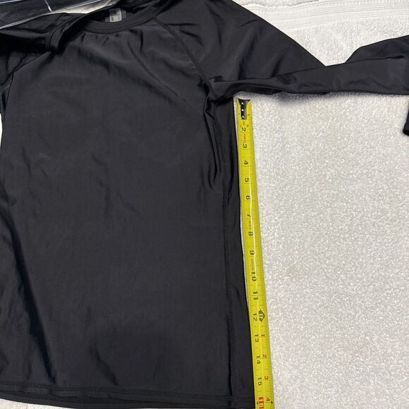 VOLCOM Black White True to This Long Sleeve Rashie Rash-Guard Swimsuit Top M - Picture 6 of 9